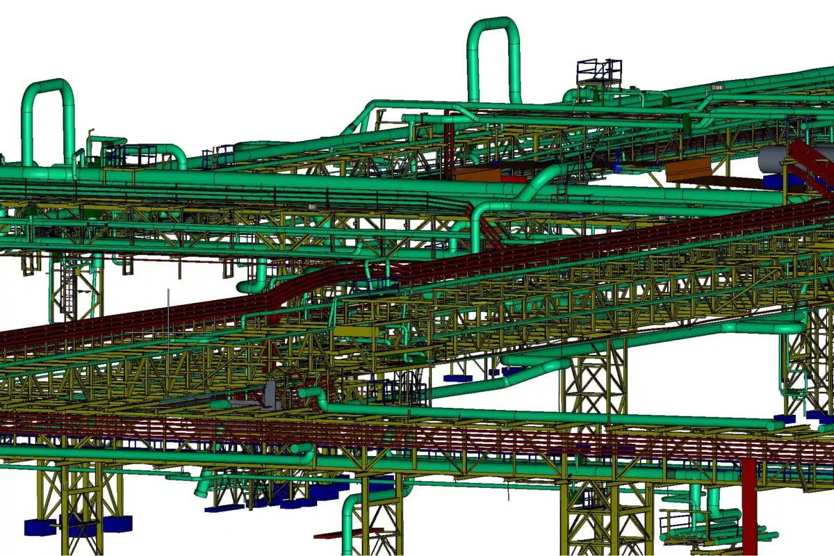 Průmyslové skenování — energetický most Spolana Neratovice